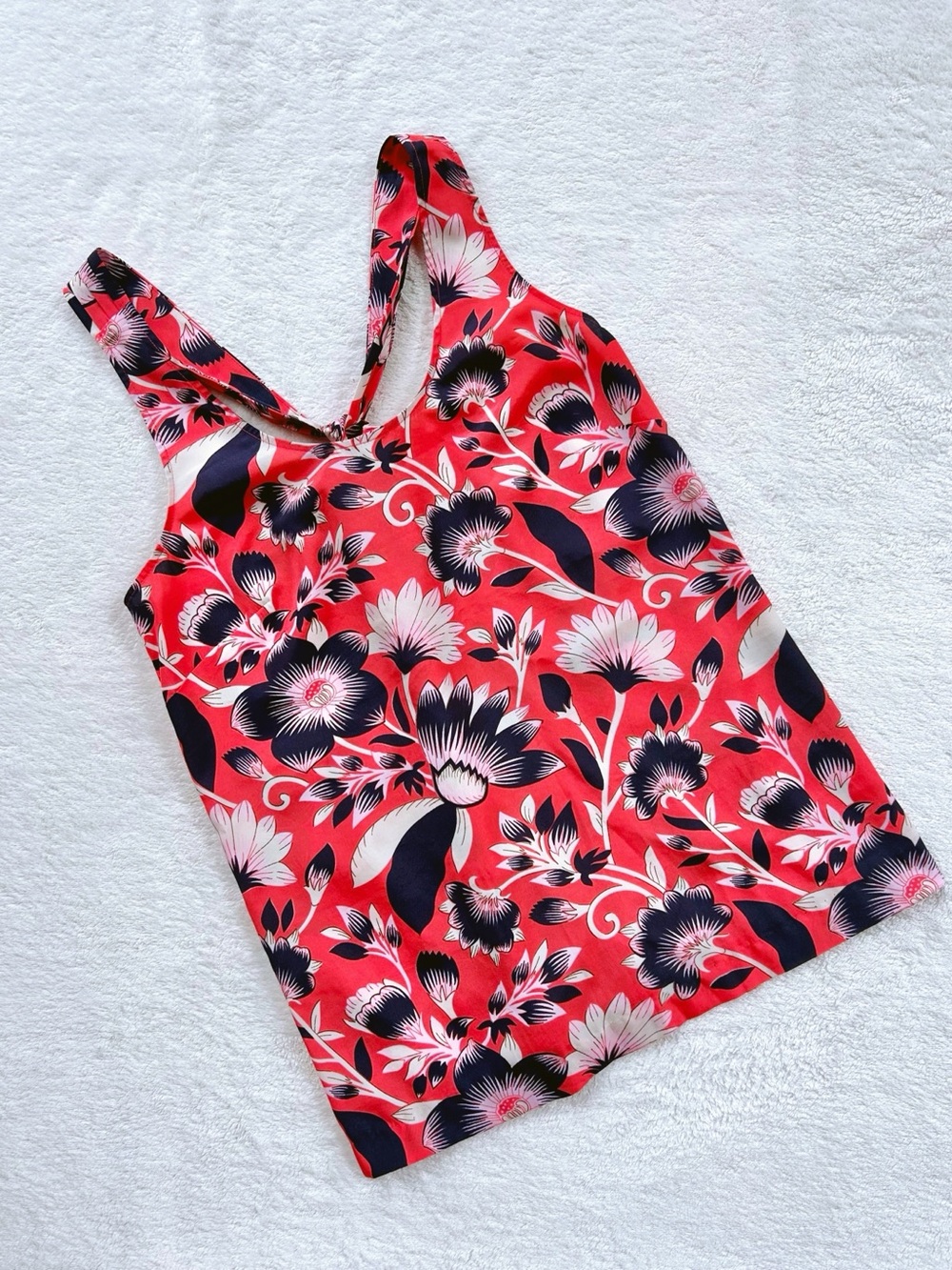 j crew floral twist-back tank